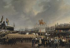 The Unveiling of the Equestrian Statue of Carl XIV Johan of Sw. in 1854. Creator: Karl Stefan Bennet