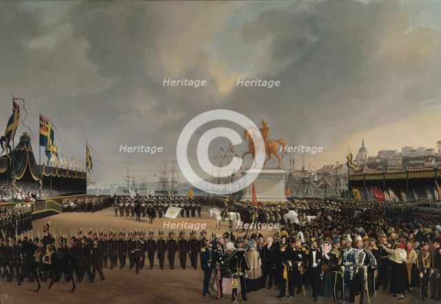 The Unveiling of the Equestrian Statue of Carl XIV Johan of Sw. in 1854. Creator: Karl Stefan Bennet.