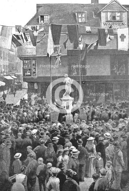 'The Unveiling of the Marlowe Memorial at Canterbury, Mr. Henry Irving deleivering his...', 1891. Creator: Unknown.