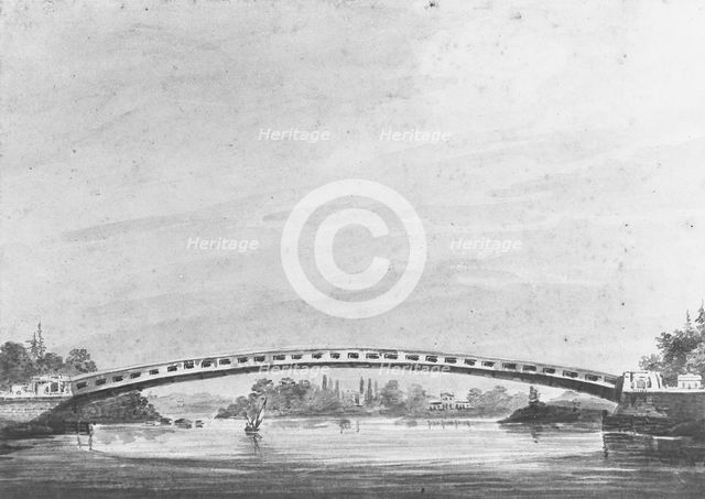 The Upper Bridge over the Schuylkill, Philadelphia—Lemon Hill in the Background, 1811-ca. 1813. Creator: Pavel Petrovic Svin'in.