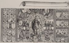 The Upper Portion of the Genealogy of Maximilian; with the Right Edge of the Scroll for th..., 1515. Creator: Hans Springinklee