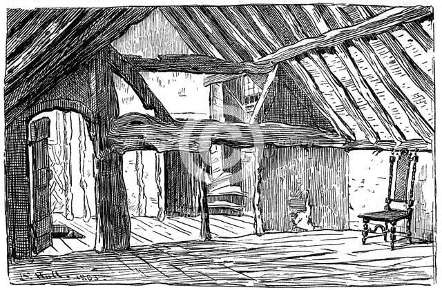 The upper story of Shakespeare's birthplace, Stratford-upon-Avon, 1885.Artist: Edward Hull
