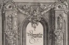 The Upper Section of the Entryway to the Central Portal with a Winged Figure Holding the I..., 1515. Creator: Hieronymus Andreae