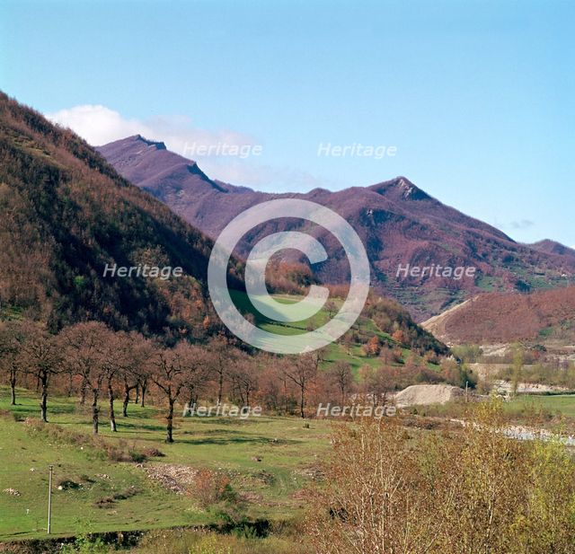 The upper Tiber valley above Sansepolcro. Artist: Unknown
