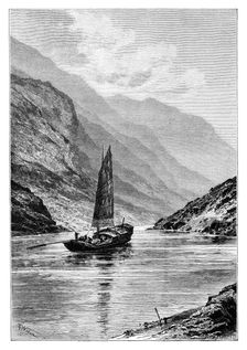 The Upper Yangtze river, China, 1895.Artist: Charles Barbant