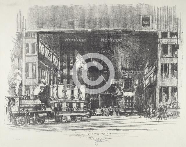 The Urns, Casting Big Shells, 1916. Creator: Joseph Pennell.