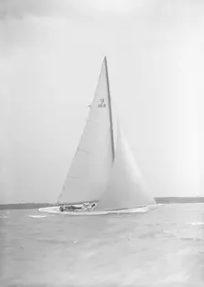 The US built 12 Metre Vim sailing close-hauled, 1939. Creator: Kirk & Sons of Cowes
