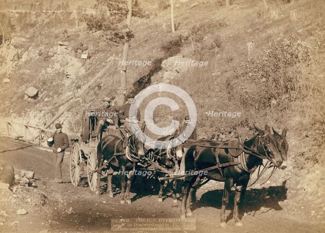 The US Paymaster and Guards on Deadwood road to Ft Meade, 1888. Creator: John C. H. Grabill.