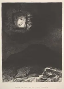 The vague glimmer of a head suspended in space, 1891. Creator: Odilon Redon