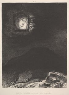 The vague glimmer of a head suspended in space, 1891. Creator: Odilon Redon