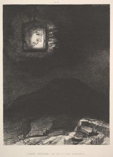 The vague glimmer of a head suspended in space, 1891. Creator: Odilon Redon