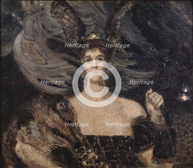 The Valkyrie. Portrait of the artist and patron Countess Maria Tenisheva (1867-1928), 1899. Artist: Vrubel, Mikhail Alexandrovich (1856-1910)