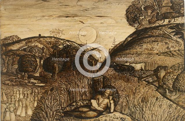 The Valley Thick with Corn, 1825. Creator: Samuel Palmer.