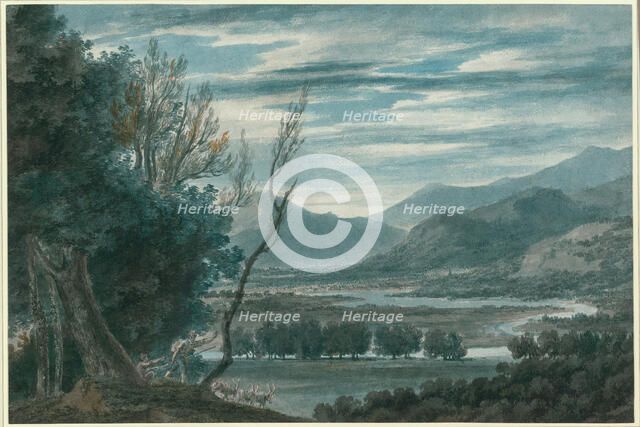 The Valley of the Eisak Near Brixen in the Tyrol, 1783/84. Creator: John Robert Cozens.