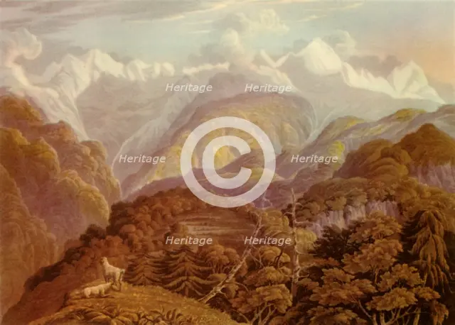 'The Valley of the Jumna Showing the Two Grand Peaks of Bunder Punch', 1946. Creators: Havell & Son, Robert Havell, Robert Havell.
