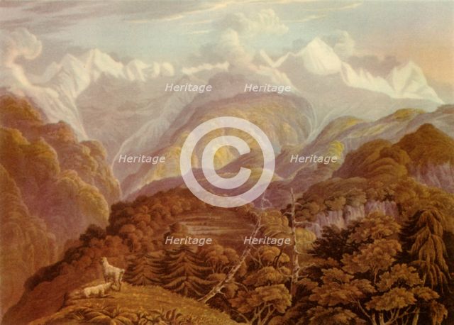 'The Valley of the Jumna Showing the Two Grand Peaks of Bunder Punch', 1946. Creators: Havell & Son, Robert Havell, Robert Havell.