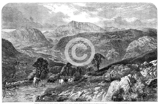 "The Valley of the Lledr", by J. C. Reed, from the exhibition of the new Water-Colour Society, 1861. Creator: Unknown.
