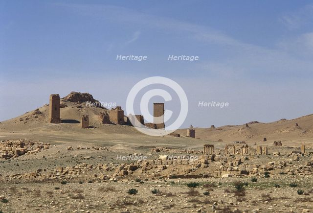 The Valley of the Tombs, Palmyra, Syria. Oasis of Tadmor, 2001.  Creator: LTL.