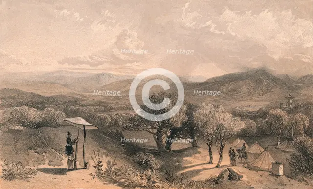 'The Valley of Baidar, from Rear Petroski's Villa, Looking East', 1856. Artists: Jonathan Needham, William Simpson.
