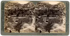 The valley of Kedron and the village of Siloam, outside the wall of Jerusalem, Palestine, 1896.Artist: Underwood & Underwood