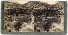 The valley of Kedron and the village of Siloam, outside the wall of Jerusalem, Palestine, 1896.Artist: Underwood & Underwood