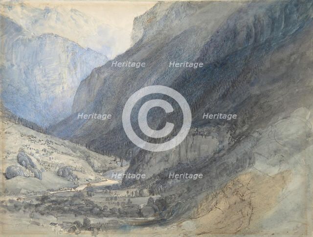 The Valley of Lauterbrunnen, Switzerland, ca. 1866. Creator: John Ruskin.