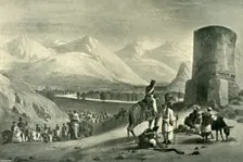 The Valley of Maidan and Buzrak Tower 1842, (1901). Creator: James Atkinson