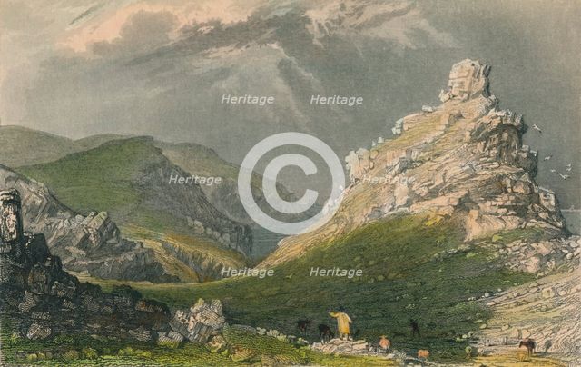 'The Valley of Rocks, Near Linton, Devonshire', 1831. Artist: Joseph Wilson Lowry.