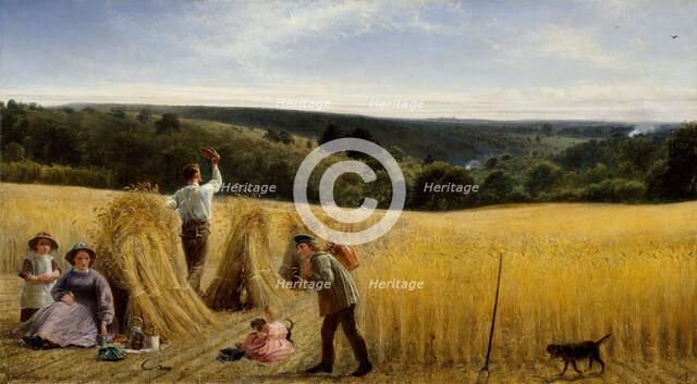 The Valleys Stand Thick With Corn, 1865.  Creator: Richard Redgrave.