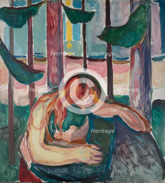 The Vampire in the Forest. Artist: Munch, Edvard (1863-1944)