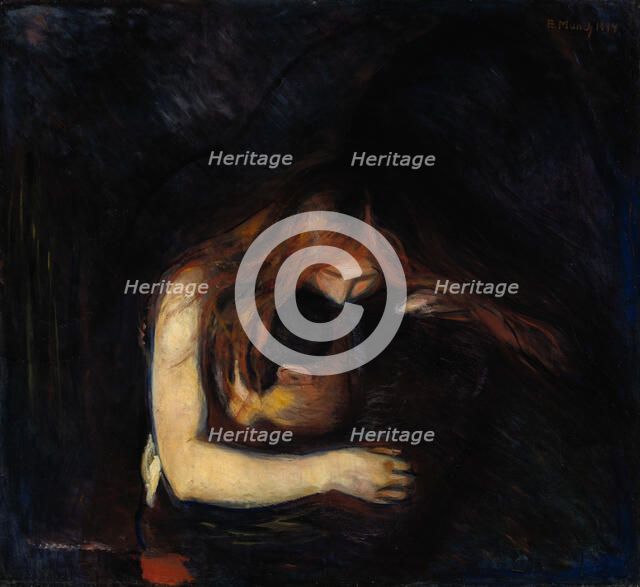 The Vampire (Love and Pain), 1894. Artist: Munch, Edvard (1863-1944)
