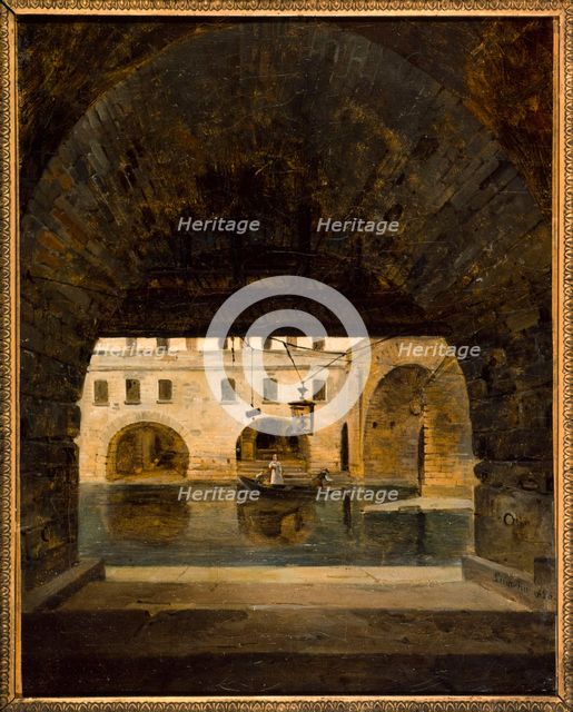 The vaults of Hotel-Dieu, 1826. Creator: Alexandre Pau de Saint-Martin.
