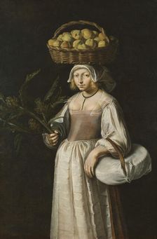 The Vegetable Seller, c17th century. Creator: Unknown
