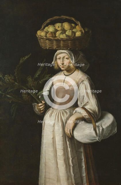 The Vegetable Seller, c17th century. Creator: Unknown.