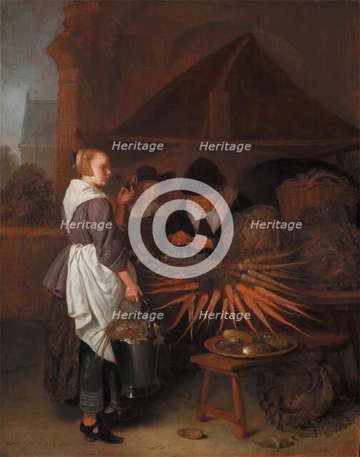 The Vegetable Stall, 1665. Creator: Gerritsz Quiringh van Brekelenkam.