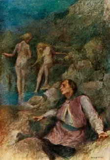 The veele came to the spring to bathe 1917. Creator: Unknown