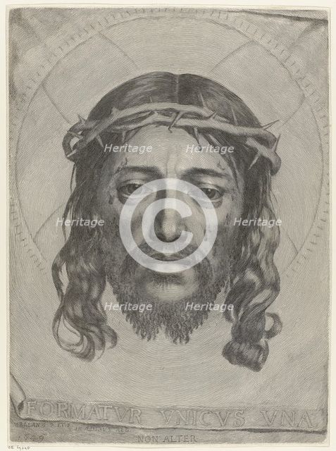 The veil of Saint Veronica, 1949. Artist: Mellan, Claude (1598-1688)