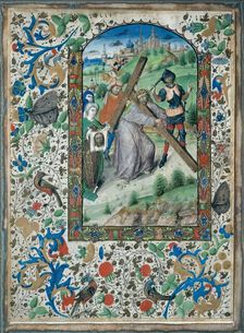 The Veil of Veronica - One of four Illuminated pages from a Book of Hours, c1430-1450. Creator: Unknown