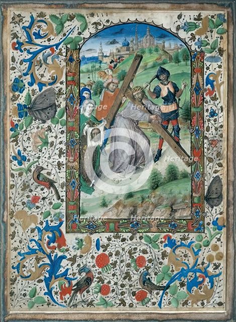The Veil of Veronica - One of four Illuminated pages from a Book of Hours, c1430-1450. Creator: Unknown.