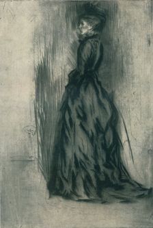 The Velvet Dress (Frances Leyland) c1873, (1904). Artist: James Abbott McNeill Whistler