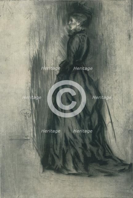 'The Velvet Dress (Frances Leyland)', c1873, (1904). Artist: James Abbott McNeill Whistler.