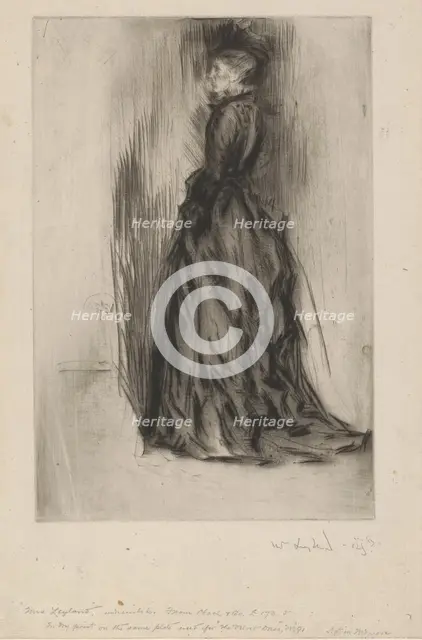 The Velvet Dress (Mrs. Leyland), 1873-1874. Creator: James Abbott McNeill Whistler.