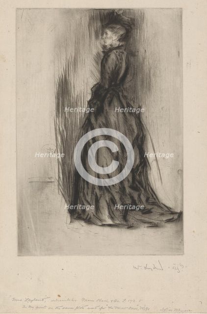 The Velvet Dress (Mrs. Leyland), 1873-1874. Creator: James Abbott McNeill Whistler.