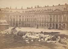 [The Vendôme Column After Being Torn Down by the Communards], 1871. Creator: Hippolyte-Auguste Collard
