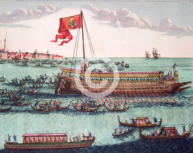 The Venetian Doge's State Galley, 1693. Creator: Pieter Mortier.