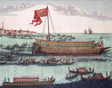 The Venetian Doge's State Galley, 1693. Creator: Pieter Mortier