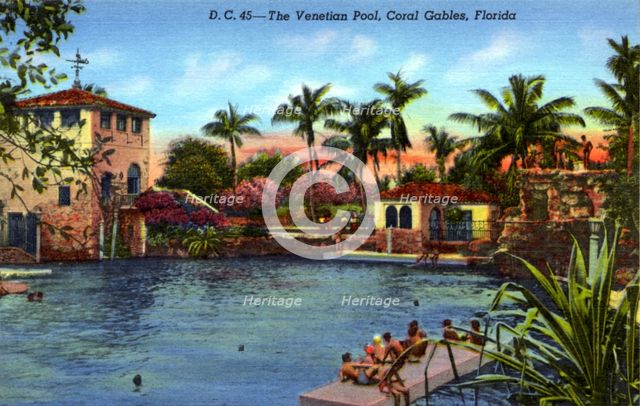 The Venetian Pool, Coral Gables, Florida, USA, 1940. Artist: Unknown