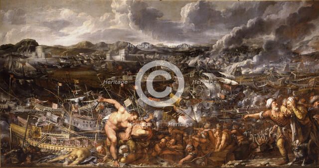 The Venetian Victory over the Turks in the Battle of the Dardanelles, 1663. Creator: Liberi, Pietro (1605-1687).