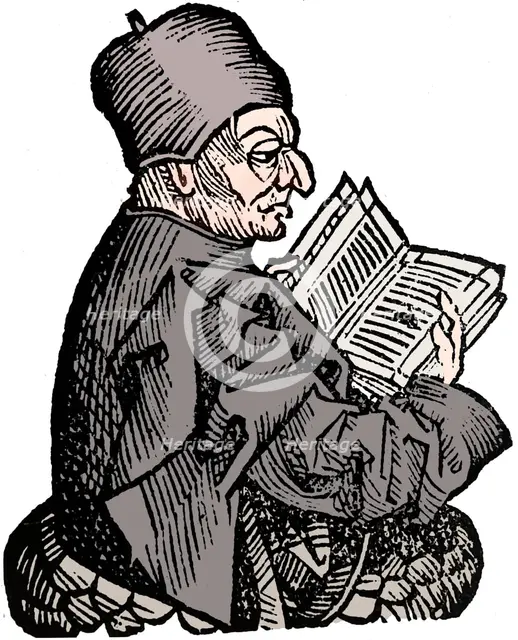 The Venerable Bede (c673-735), Anglo-Saxon theologian, scholar and historian, 1493. Artist: Unknown.