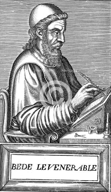 The Venerable Bede (c673-735), Anglo-Saxon theologian, scholar and historian, c1584. Artist: Unknown